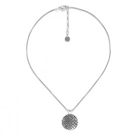 collier pendentif rond argenté "Viper" - Ori Tao