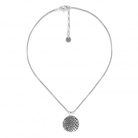 round pendant necklace silvered "Viper"