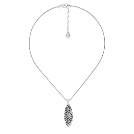 eye shape pendant necklace silvered "Viper"