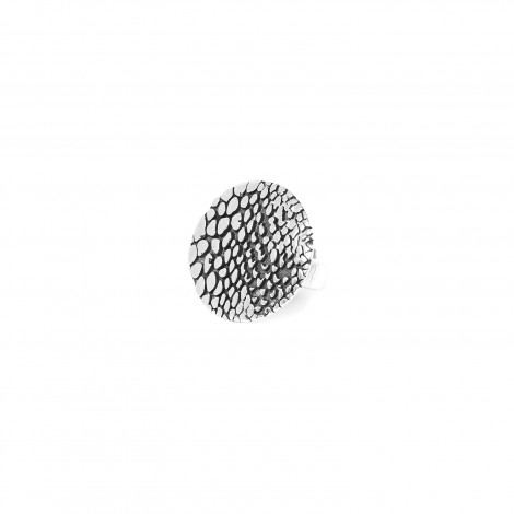 adjustable round silvered ring "Viper"