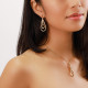 golden drop post earrings "Accostage" - Ori Tao