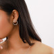 ring silvered post earrings "Braids" - Ori Tao