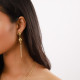 boucles d'oreilles poussoir dorées longues avec pompon "Castella" - Ori Tao