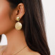 boucles d'oreilles poussoir dorées 2 disques ronds "Viper" - Ori Tao