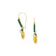 woven hook earrings "Agata verde" - 