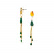 boucles d'oreilles poussoir 3 chaines "Agata verde" - Nature Bijoux