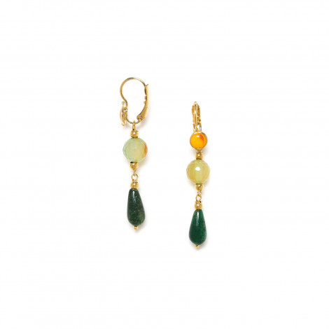 jade drop french earrings "Agata verde"