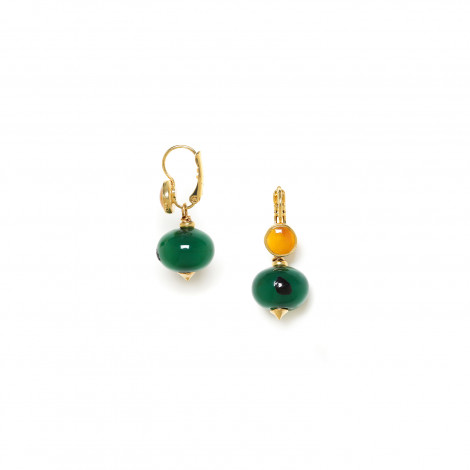 small french hook earrings "Agata verde"