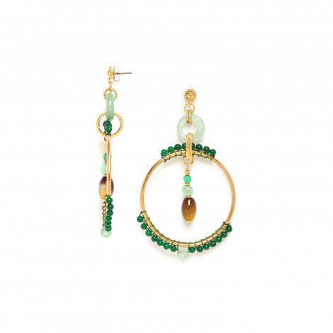 gipsy post earrings "Agata verde"