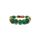 bracelet extensible grosses perles pierres "Agata verde" - Nature Bijoux