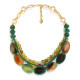 4 rows plastron necklace "Agata verde" - 