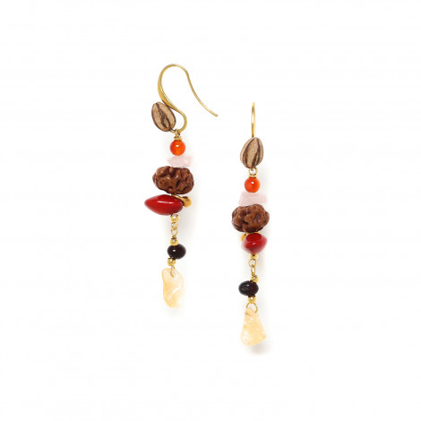 simple hook long earrings with citrin dangle "Bangalore"