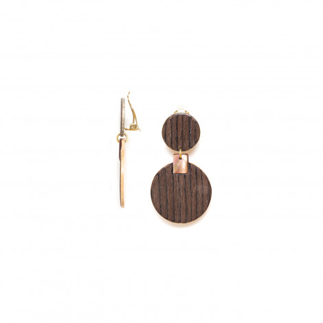 brown clip earrings "Cosmos"