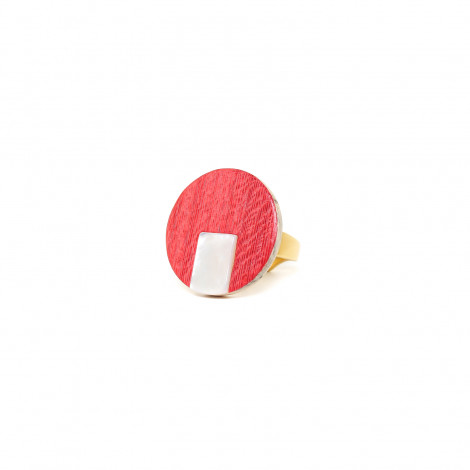 bague ajustable rouge "Cosmos"