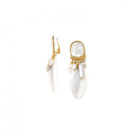 white clip earrings "Darwin" - Nature Bijoux