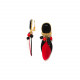 boucles d'oreilles clips rouges et noires "Darwin" - Nature Bijoux