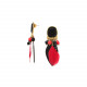 post earrings red & black dangles "Darwin" - Nature Bijoux