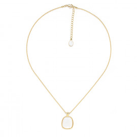 thin necklace white pendant "Darwin" - 