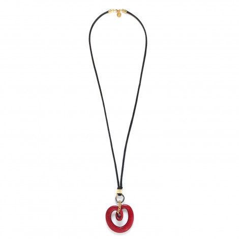 collier long pendentif rouge "Kinsley"