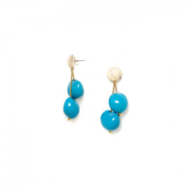 boucles d'oreilles poussoir 2 graines bleues "Lumbang" - Nature Bijoux