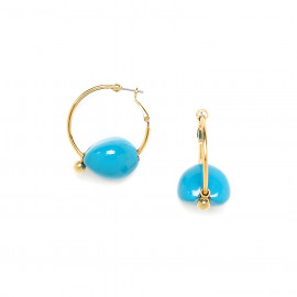 blue creole earrings "Lumbang" - Nature Bijoux