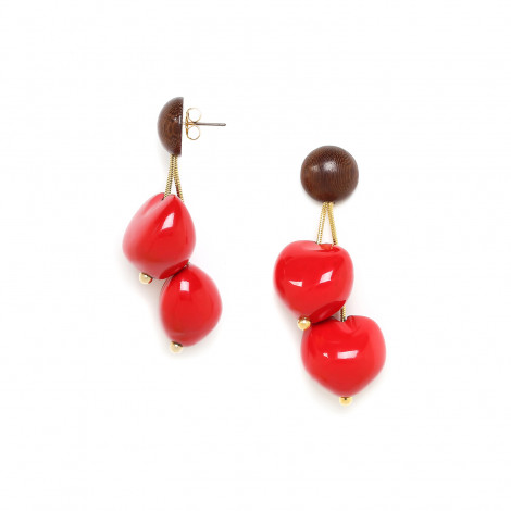 2 lumbang post earrings (red) "Lumbang"