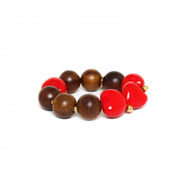 bracelet extensible rouge "Lumbang" - Nature Bijoux