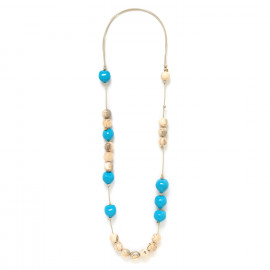 adjustable long necklace (blue) "Lumbang" - Nature Bijoux