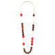 collier long ajustable (rouge) "Lumbang" - Nature Bijoux