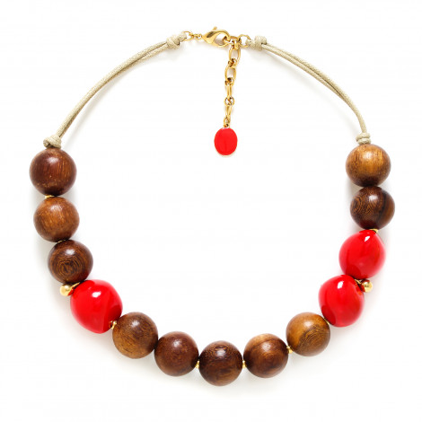 short necklace (red) "Lumbang"