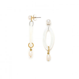 full white post earrings "Ozuka" - Nature Bijoux