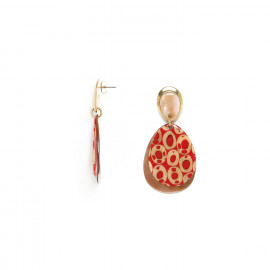 XL red post earrings "Piccadilly" - Nature Bijoux