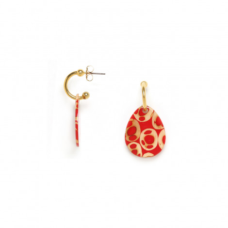 red creole earrings "Piccadilly"