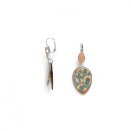 blue & brown lip french hook earrings "Piccadilly" - Nature Bijoux