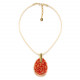 short necklace with red pendant "Piccadilly" - Nature Bijoux