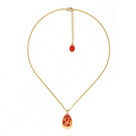 collier fin pendentif rouge "Piccadilly" - Nature Bijoux