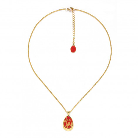 collier fin pendentif rouge "Piccadilly"