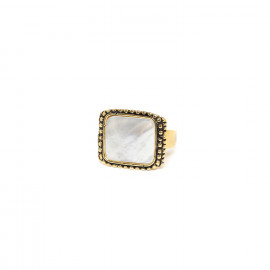 adjustable white ring "Vendome" - Nature Bijoux