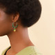 woven creoles earrings "Agata verde" - 