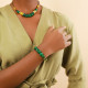 bracelet extensible grosses perles pierres "Agata verde" - Nature Bijoux
