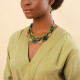 4 rows plastron necklace "Agata verde" - Nature Bijoux