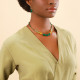 thin short necklace green "Agata verde" - Nature Bijoux