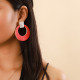 boucles d'oreilles poussoir gitanes rouges "Cosmos" - Nature Bijoux