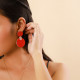 boucles d'oreilles poussoir rouges "Cosmos" - Nature Bijoux