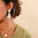 post earrings with dangles (white) "Darwin" - Nature Bijoux