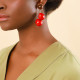 2 lumbang post earrings (red) "Lumbang" - Nature Bijoux