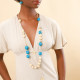 adjustable long necklace (blue) "Lumbang" - Nature Bijoux
