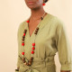adjustble long necklace (red) "Lumbang" - Nature Bijoux