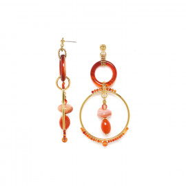double ring earrings "Agate" - 