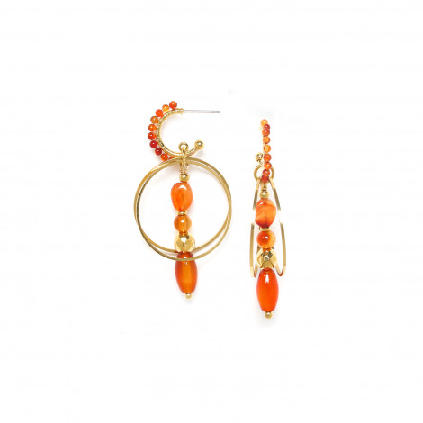 creole earrings with dangles "Agate"